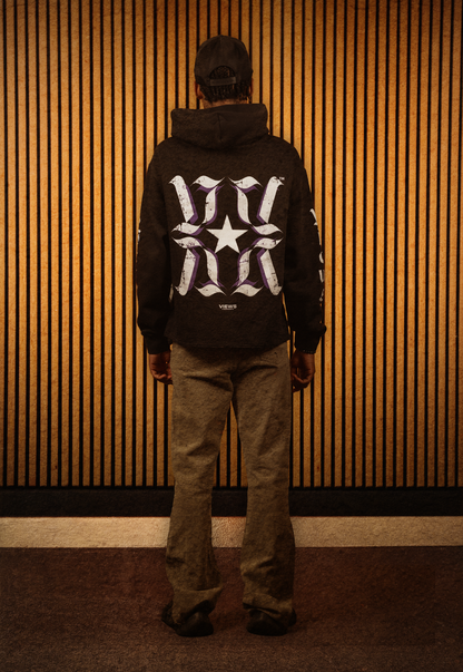 Crop Raven Hoody-Black