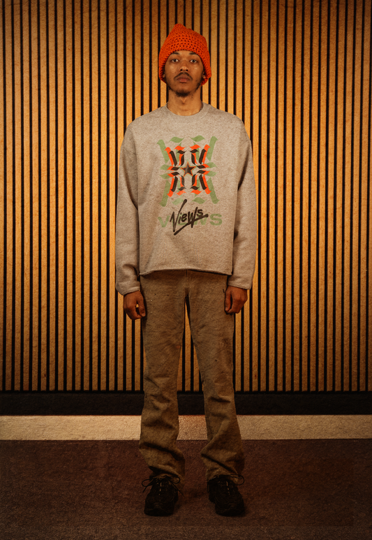 Crop Tetrad Crewneck -Heather