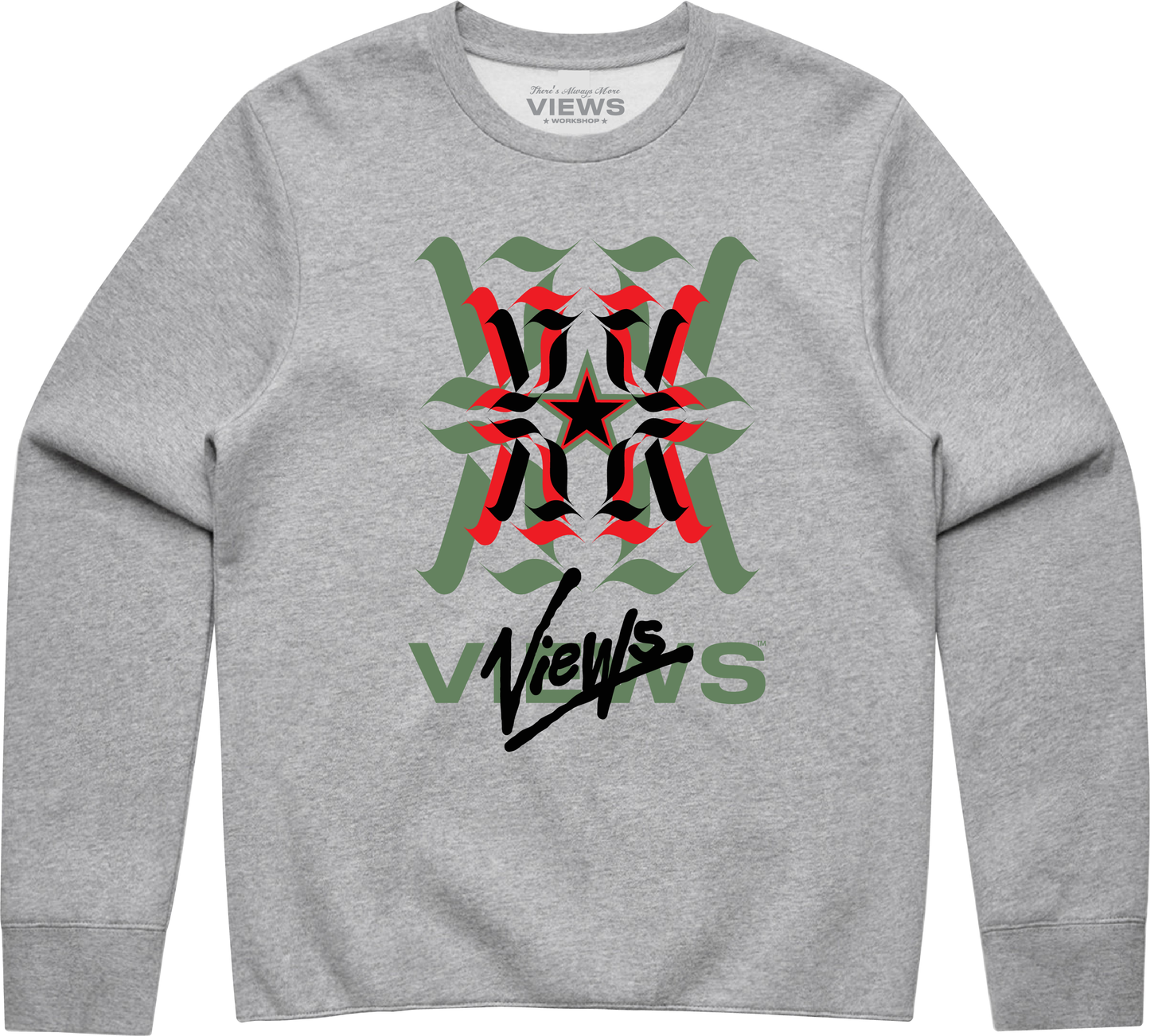 Crop Tetrad Crewneck-Heather