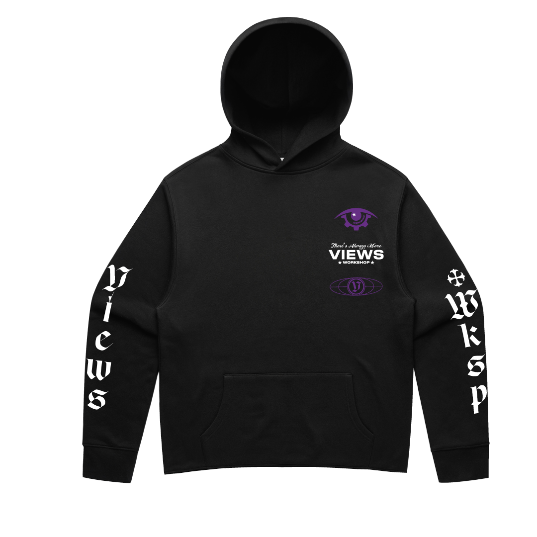 Crop Raven Hoody-Black