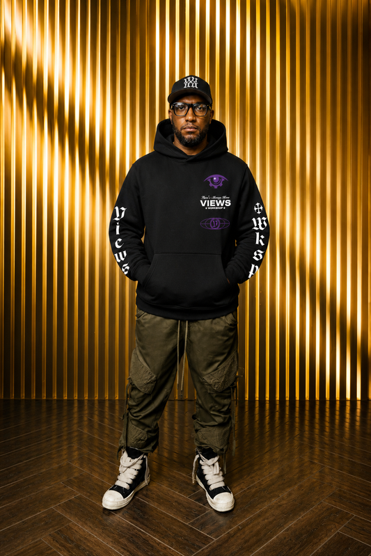 Crop Raven Hoody-Black